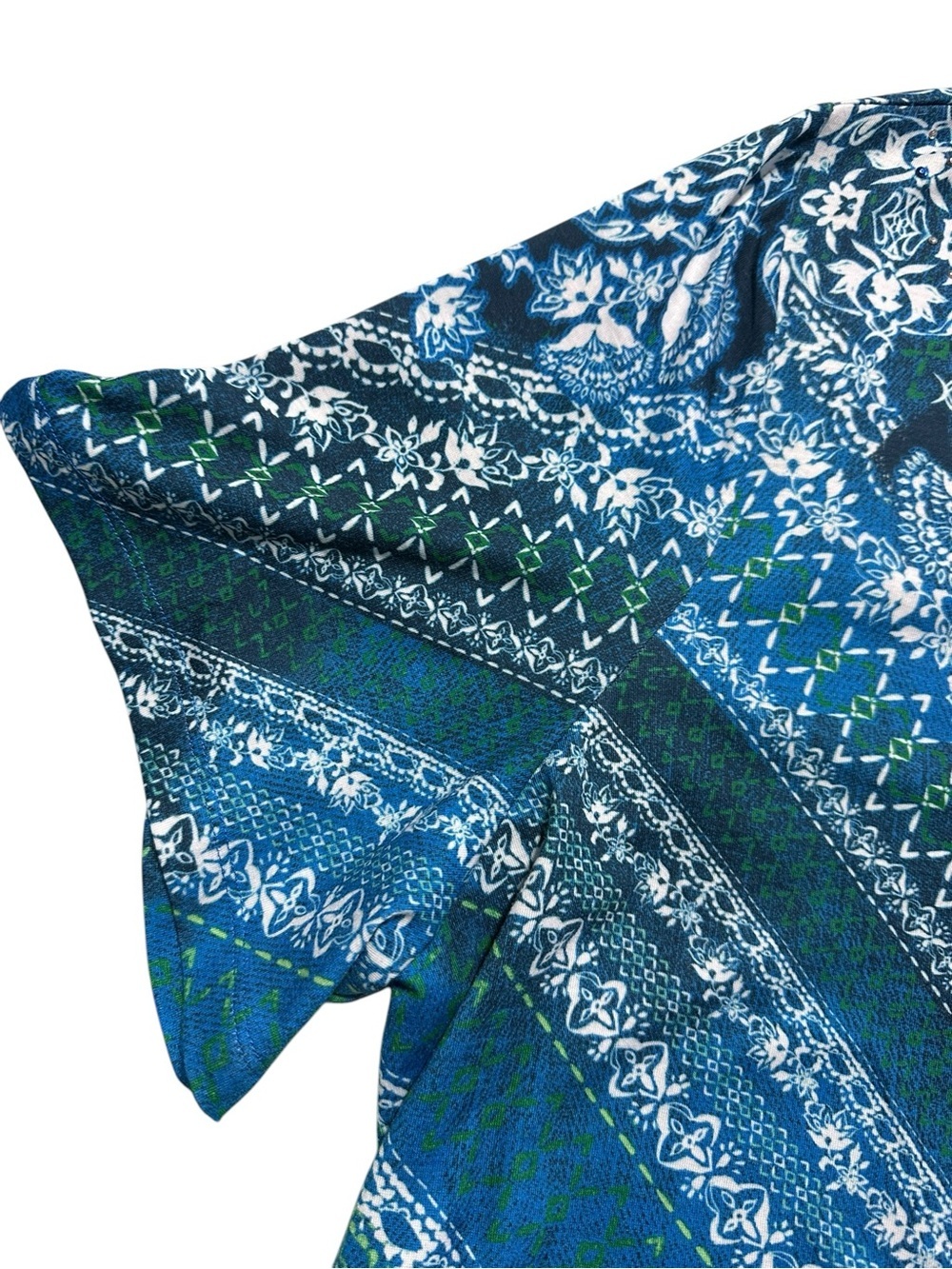 Catherines Blue Teal Patterned V-Neck Tunic 2X - Picture 5 of 8